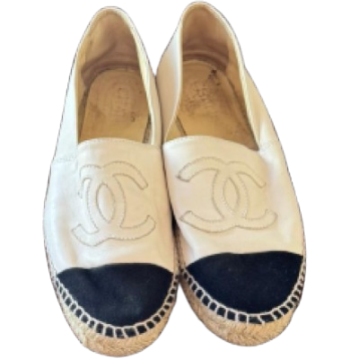 Espadrilles – écru et noir, logo CC